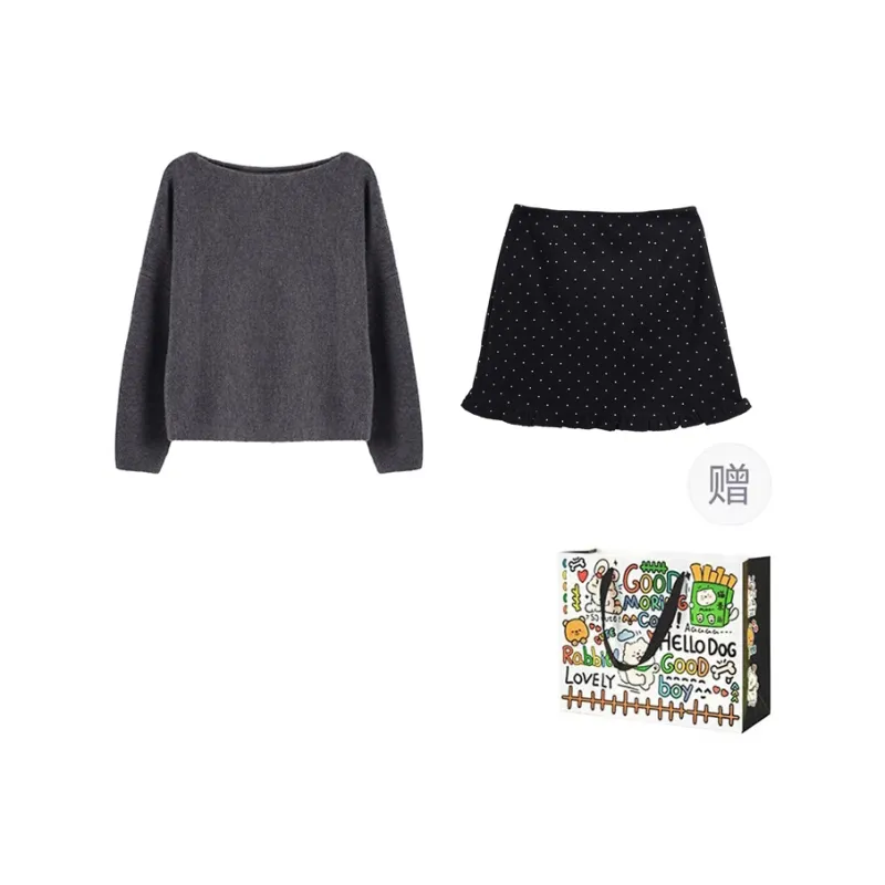 ZVJH Two Piece Skirt Sets Women's-0