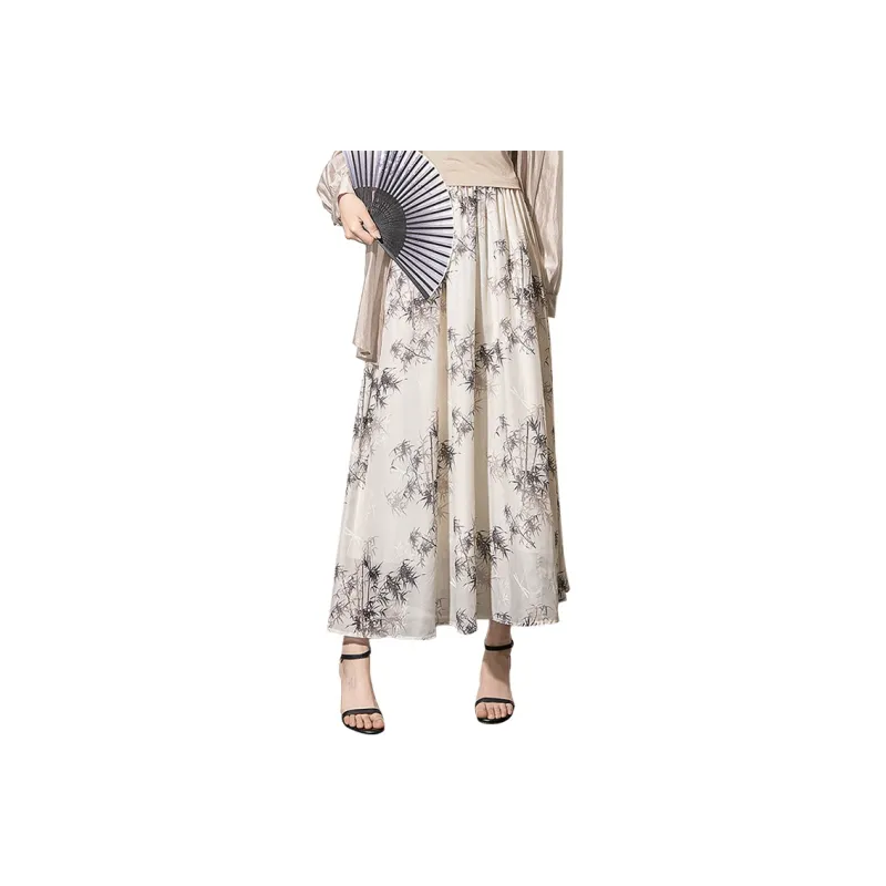 Cypress House Casual Long Skirt Women's Apricot Ink Bamboo-0