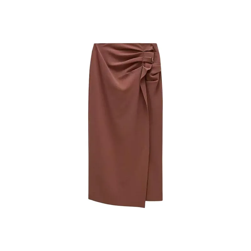 INSUN Casual Long Skirt Women's Caramel-0