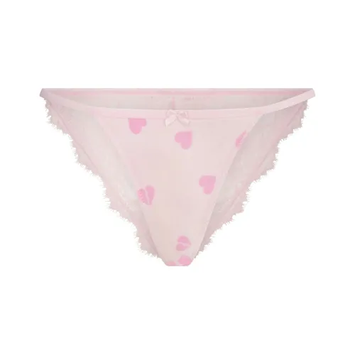 SKIMS Valentine's Day Collection SS25 VELVET LACE BIKINI Women's Cherry Blossom Heartbreaker