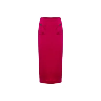 BESIONIA SS23 Casual Long Skirts Women's Rose Red