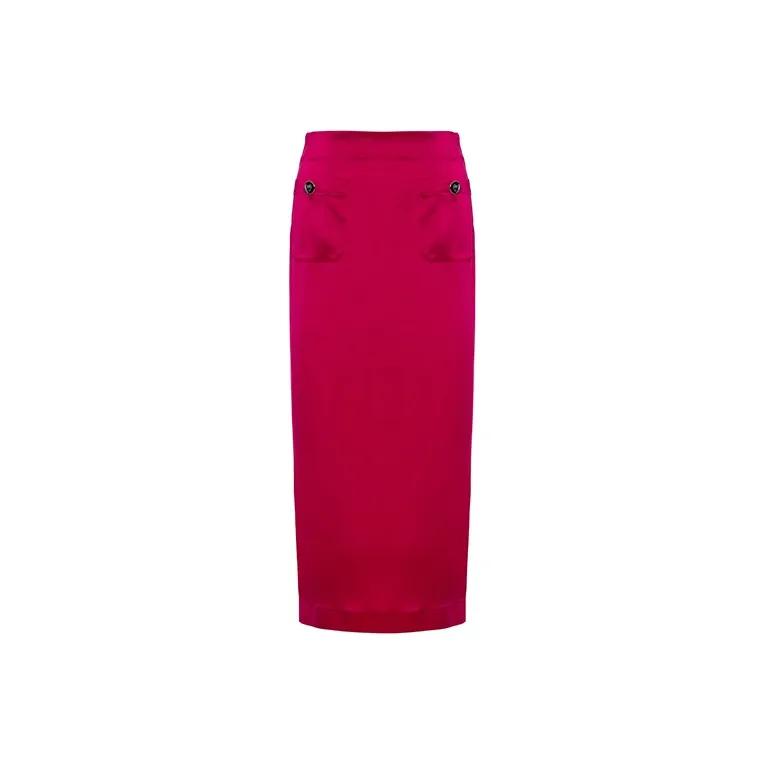 BESIONIA SS23 Casual Long Skirts Women's Rose Red-0