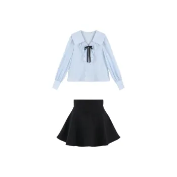 YGPRW Skirt Set Women's Blue Black