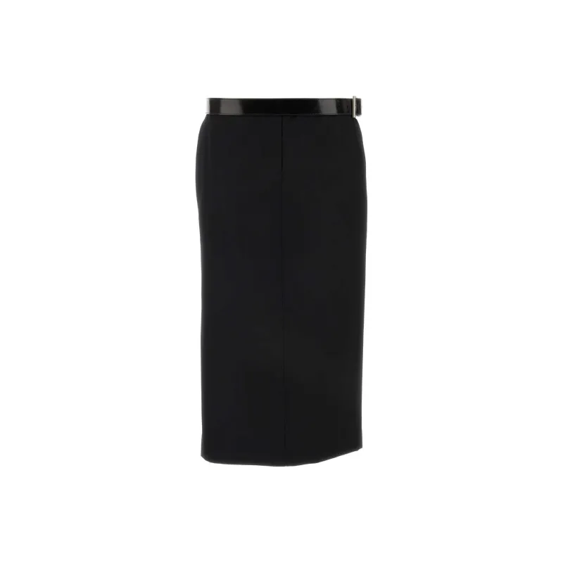 PRADA Belted Straight Hem Midi Skirt-0