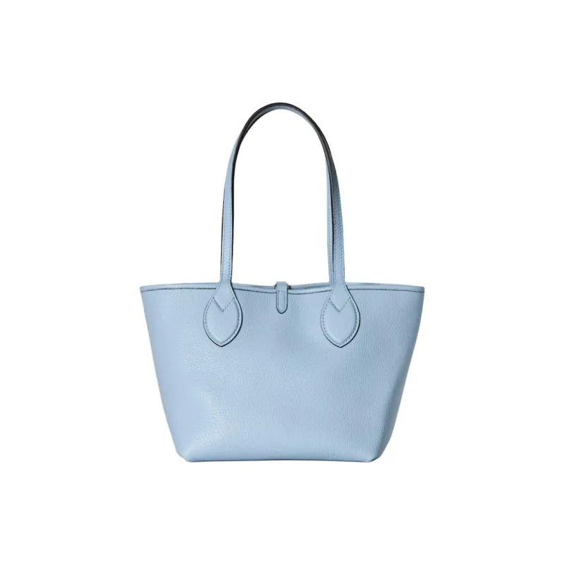 GUCCI Grain Leather With GG Canvas Tote Bag, Shopping Bag, Shoulder Bag, Handbag Small Size Women's Sky Blue-4