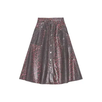 GANNI Leopard print Midi Skirt