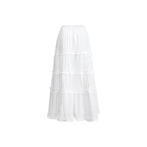 Eggka Casual Long Skirts Women's Ecru