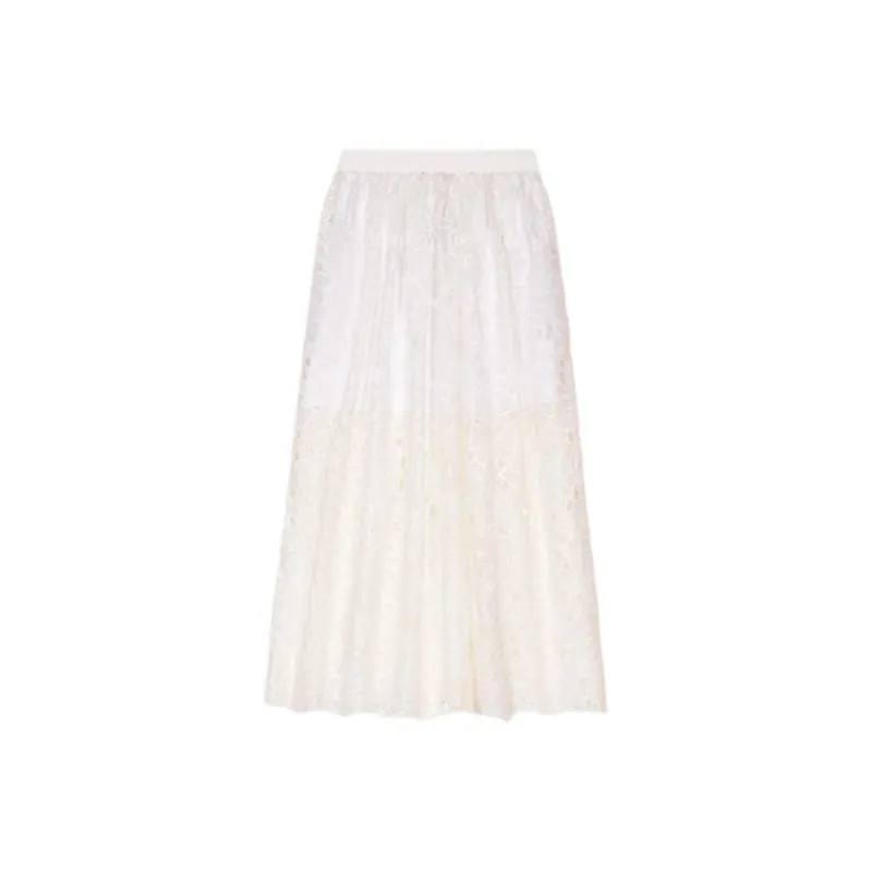 Maje Floral lace Maxi Skirt-0