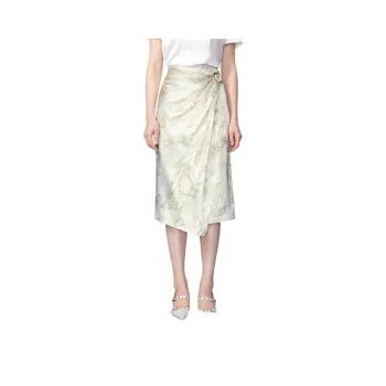 BBLLUUEE Casual Long Skirt Women's Twilight Green