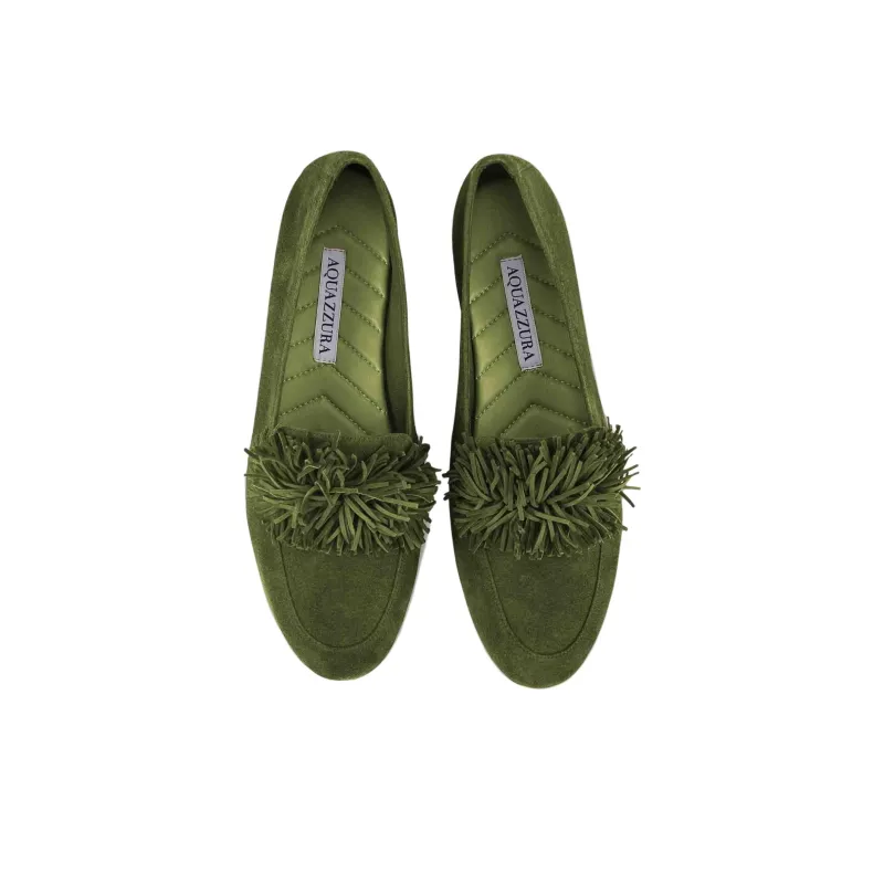 AQUAZZURA Gytane Casual Single Shoes Women's Green-4