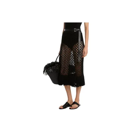 MICHAEL KORS Hand-Crocheted Cashmere Fringed Skirt