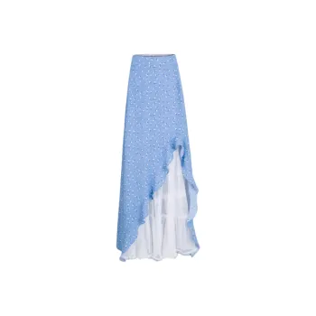 AURORA MUSE Casual Long Skirt Women's Blue