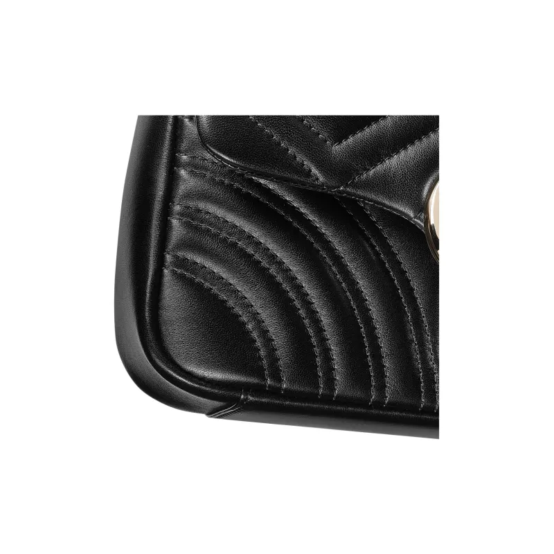 GUCCI GG Marmont Lambskin Shoulder Bag Trumpets Women's Black-5