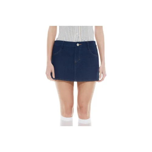 TAXIPHONE Denim Short Skirts Women's Dark Blue