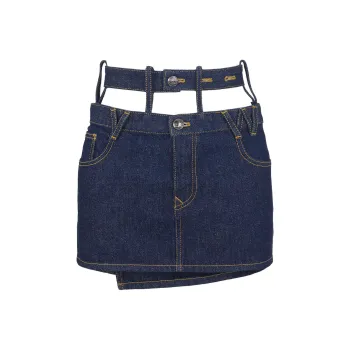 Vivienne Westwood Double Waistband Cut Out Denim Skirt