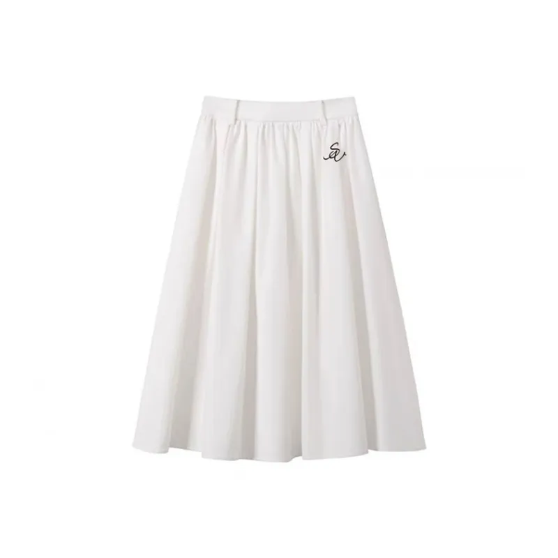 INSLIISA Casual Long Skirts Women's White-0