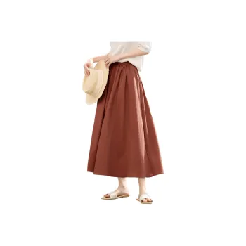 XWI Casual Long Skirt Women's Pumpkin Red