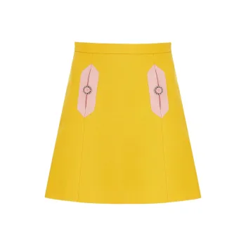 Valentino Button Embellished A Line Skirt