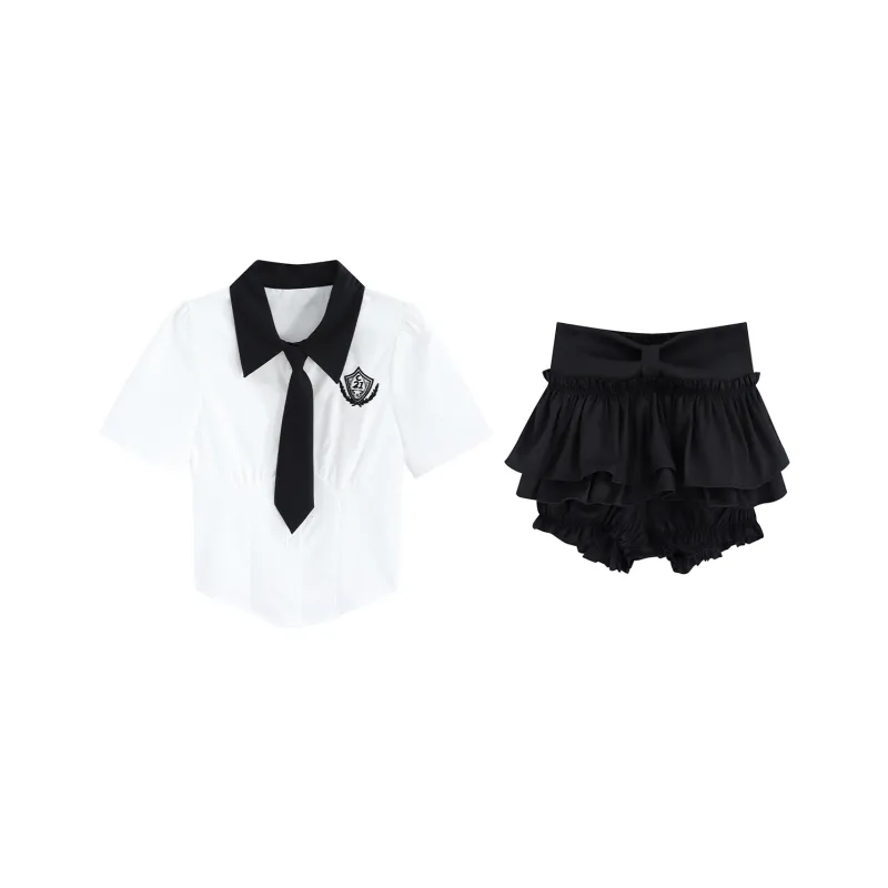 PZGE Uniform Women's Set White+Black-0