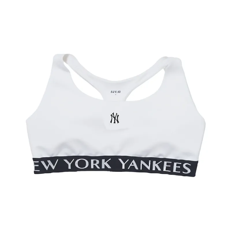 MLB Basic Luxleisure Small Logo Band Point Crop Top Sport Vests Women's White-0