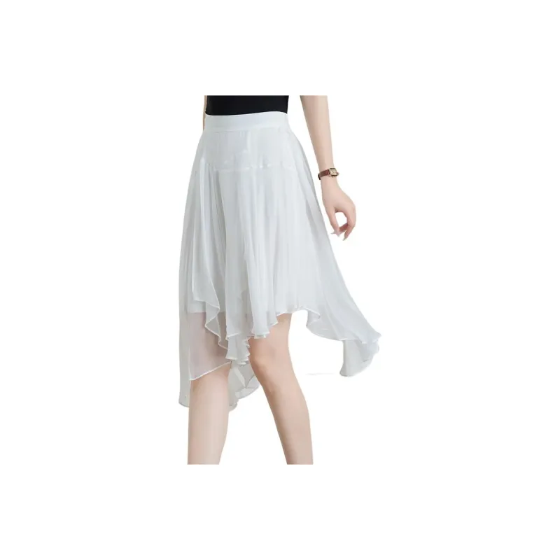 Yi Mengyuan Silk Casual Long Skirt Women's-0