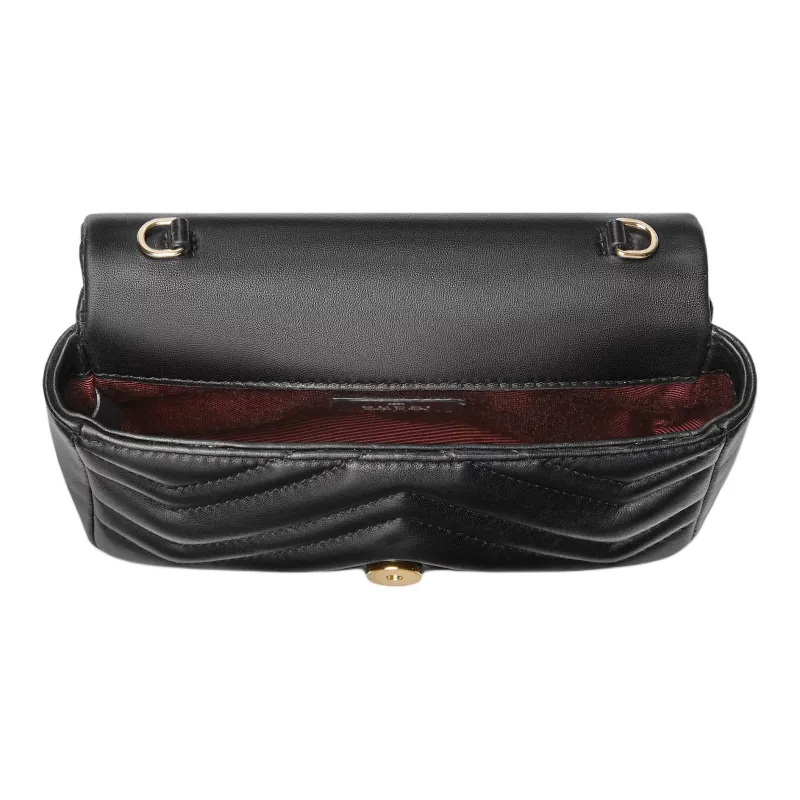 GUCCI Lambskin Shoulder Bag Mini Women's Black-4