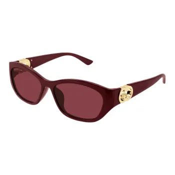 GUCCI Injection Molded Irregular Shape Sunglasses Unisex Red
