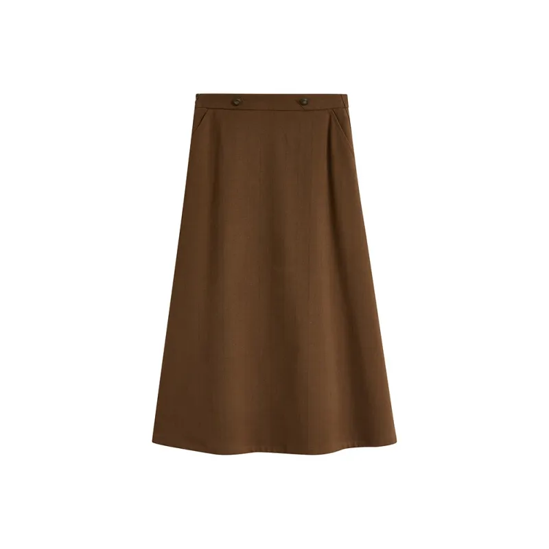 Inman Casual Short Skirts Women's Mercerized Brown-0