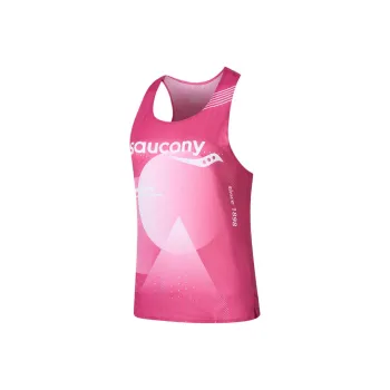 Saucony Tank Top Unisex Lilac Red Print