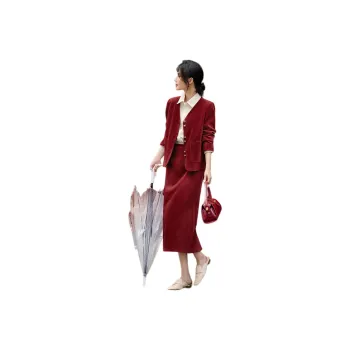 XWI Two Piece Skirt Sets Women's Maroon