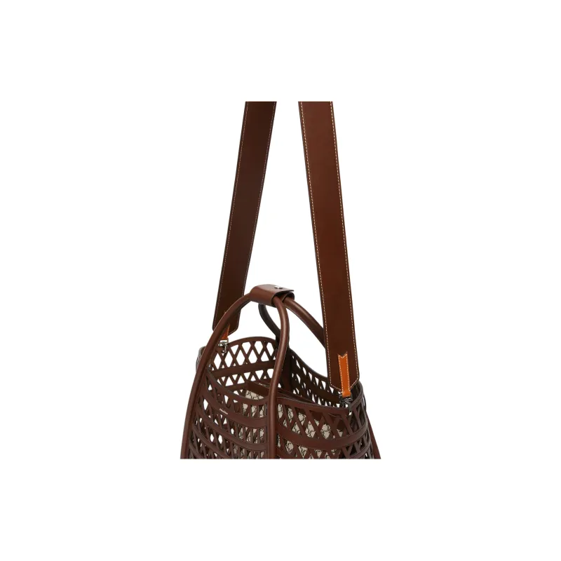 MaxMara Leather Shoulder Bag, Crossbody Bag, Handbag Trumpets Women's Dark Brown-5