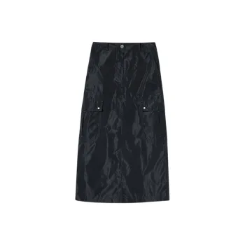 PSALTER Casual Long Skirt Women's Navy Blue