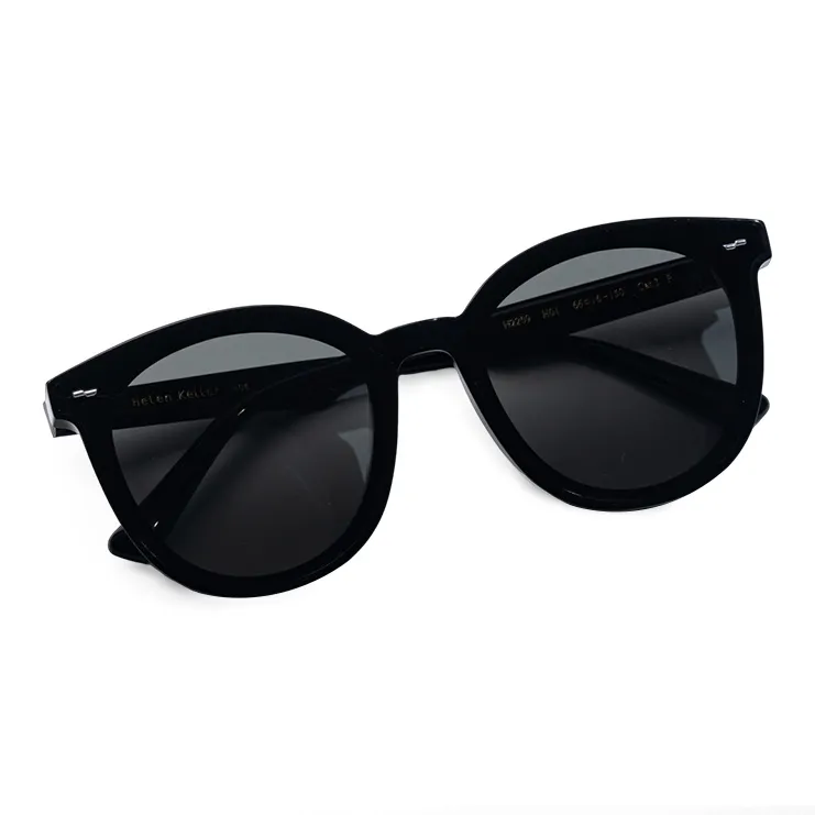 HELEN KELLER Plate Frame Round Sunglasses Unisex-5
