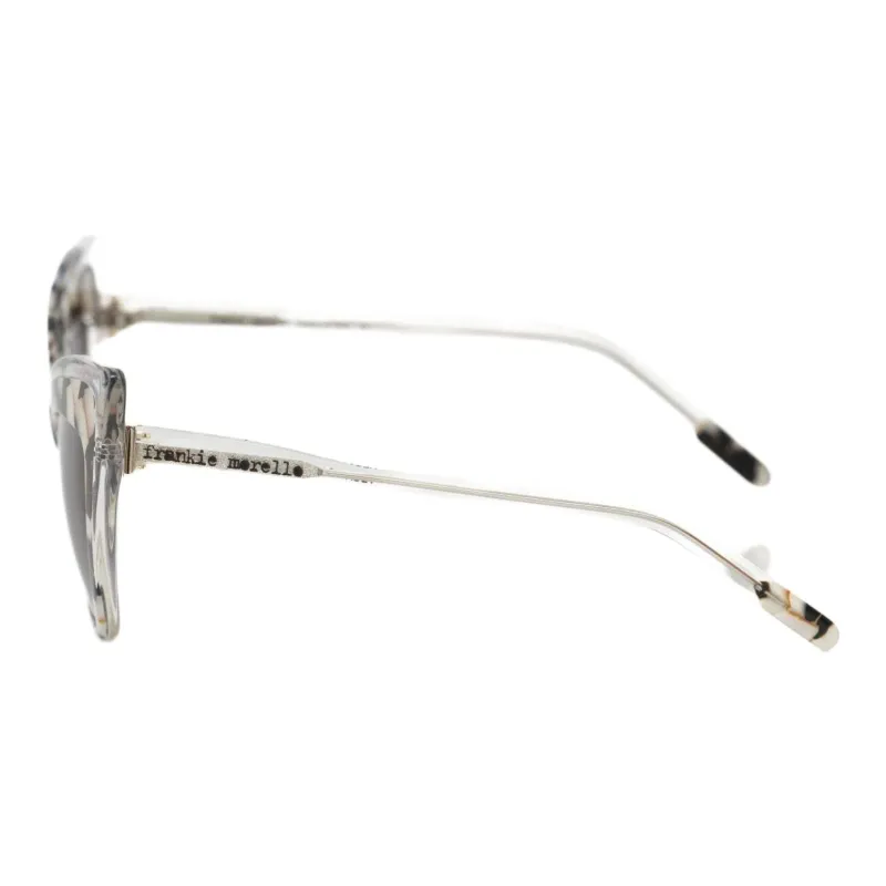 Frankie Morello Acetate Mother Of Pearl Irregular Shape Sunglasses Women's Black-1