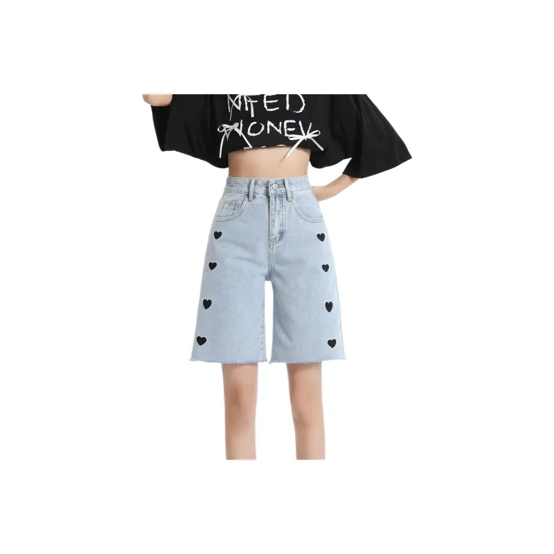 Rose Denim Shorts Women's Blue-0