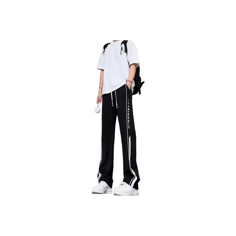 DARK HORSE Casual Pants Unisex Black Stripes-0