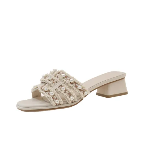 AJPAP Slide Slippers Women's Silver/Ecru