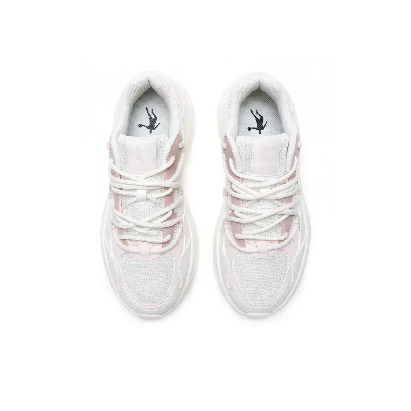 QIAODAN Dry Anti Slip Wear Resistant Low Top Casual Shoes Women's White Pink-3