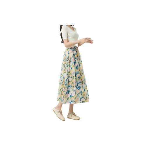 Shavani Casual Long Skirts Women's Multicolor