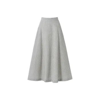 SOON FLOWER Casual Long Skirts Women's Cyan City Gray