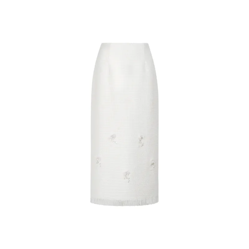 NAWEI Casual Long Skirt Women's White-0