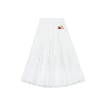 B.Duck Casual Long Skirts Women's White