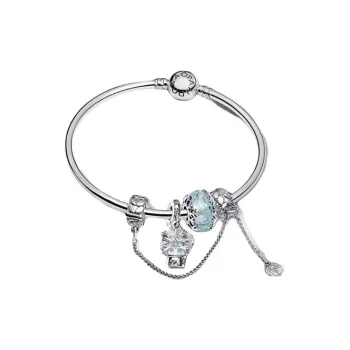 Pandora 925 Sterling Silver Bangles Women's Ice Blue