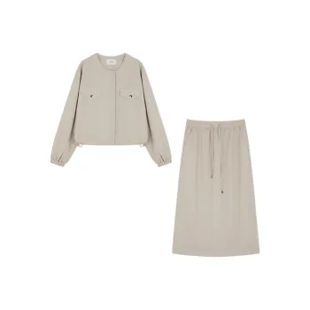 Mo Han Yi Mei Skirt Set Women's Oat Gray