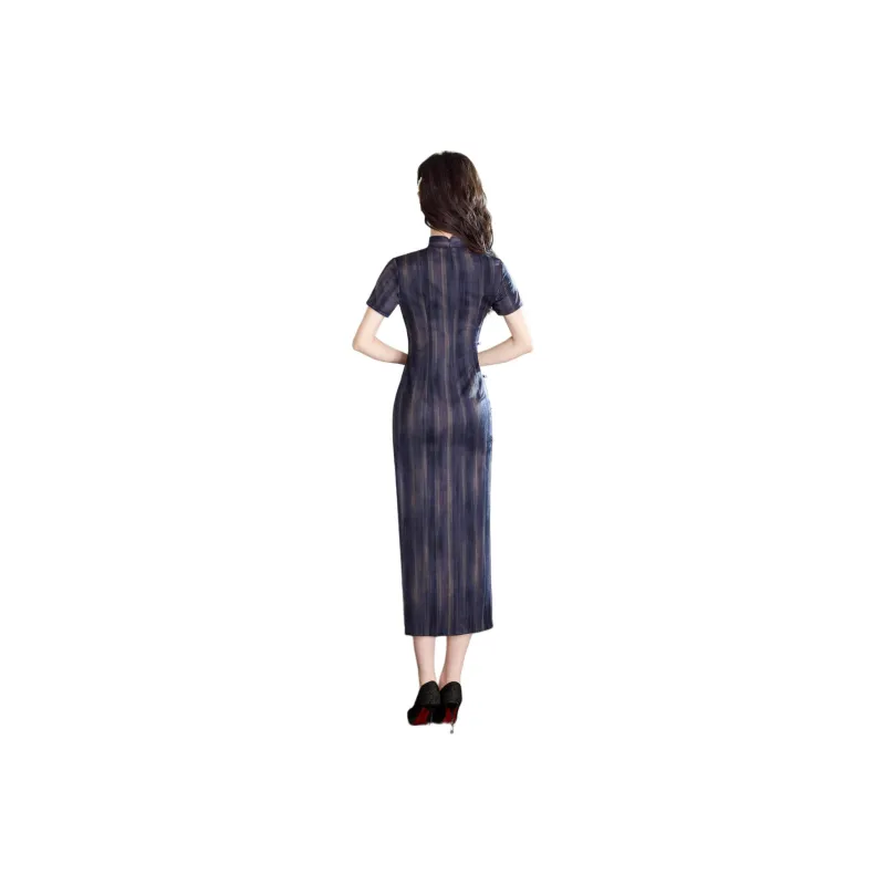 ENEESSI Spring Summer Release Cheongsam Women's Dark Blue-3