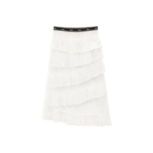 CHUU Casual Long Skirt Women's White