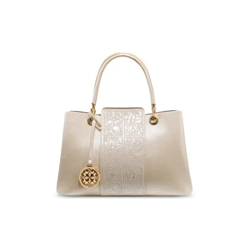 CLEVER& KETCH PU Handbag Women's Champagne/Chinese Style Red