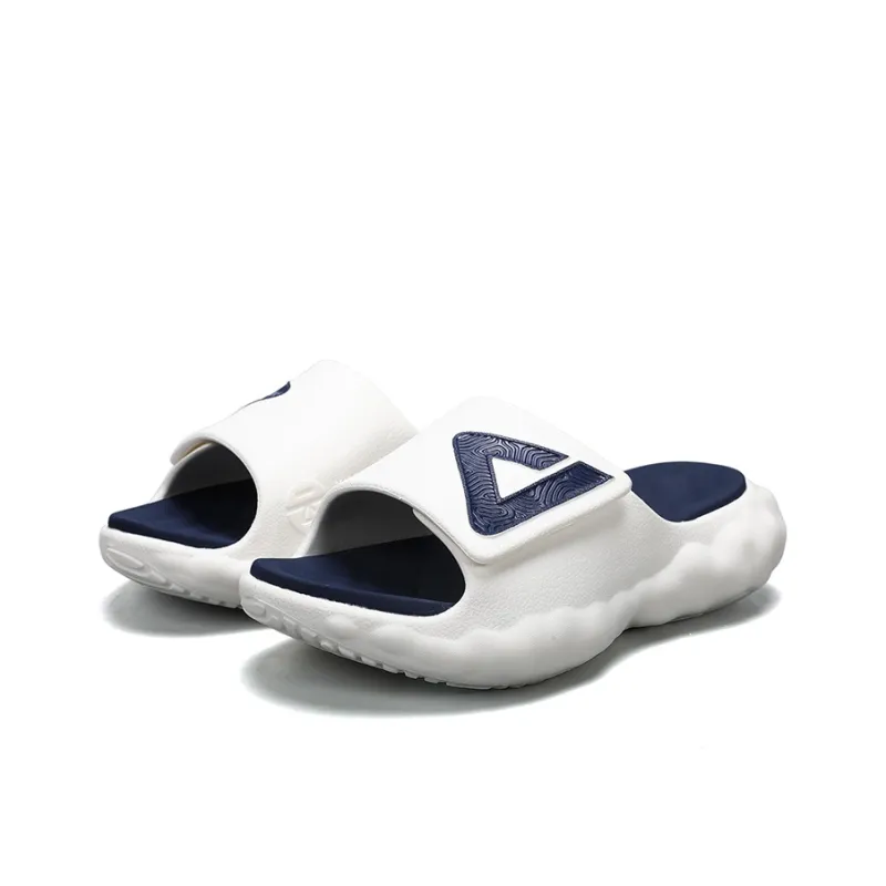 PEAK State Pole Cloud Slip Resistant Cushioning Slide Slippers Men's Super Light White Dark Blue-2