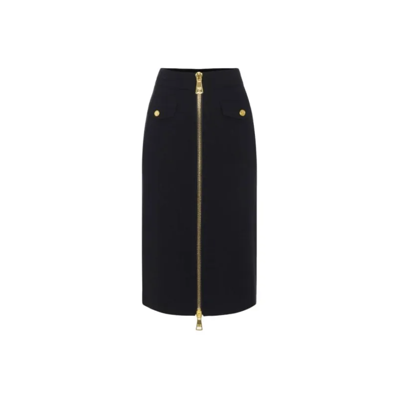 Elisabetta Franchi Zipped Midi Pencil Skirt-0