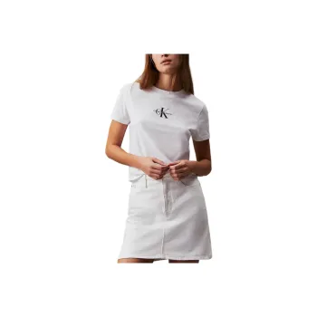 CALVIN KLEIN Denim Short Skirts Europe Version Women's White